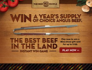 Winn-Dixie – The Beef People-Best Beef in the Land Click and Match Instant Win Game & Sweepstakes