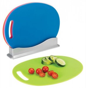 4-Piece Multi-Colored Chopping Board Set with Stand! $12.99 FREE SHIPPING REGULAR $59.99