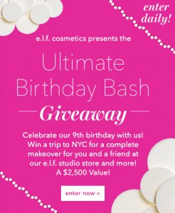 e.l.f. Cosmetics Ultimate Birthday Bash Giveaway