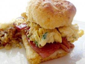 Cookmore - Herb Scrambled Eggs & Country Ham Biscuits