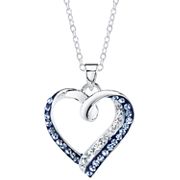 Silver-Plated Blue & Clear Crystal Heart Pendant Sweepstakes