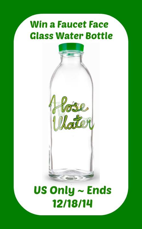 Faucet Face Glass Water Bottle Giveaway