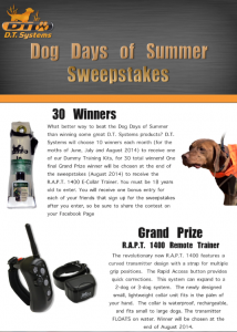 Dog Days of Summer Sweepstakes